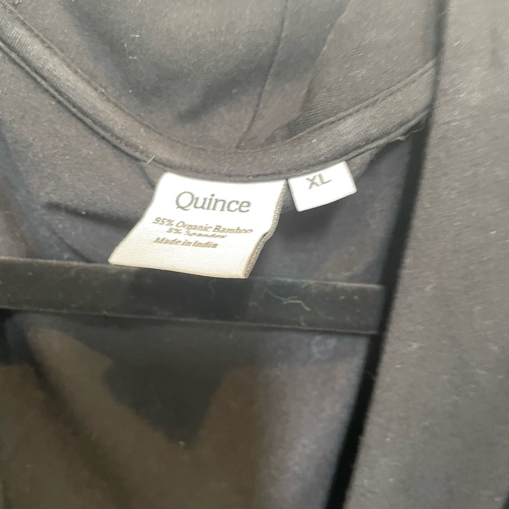 Quince Wm's Bamboo Jersey Robe Black Sz XL #86 - Picture 2 of 4
